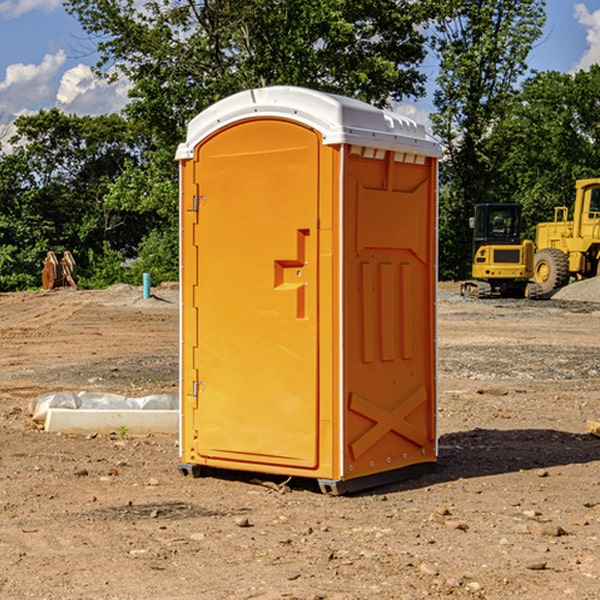 how often are the portable toilets cleaned and serviced during a rental period in Martinsburg Iowa